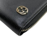 Gucci Long Wallet Purse 408801 leather black Interlocking G