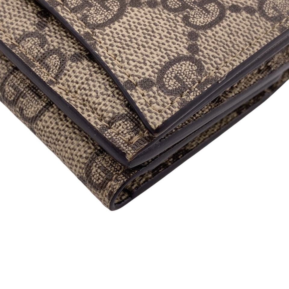 Gucci Tri-fold wallet 681700 PVC coated canvas beige Balenciaga Compact Wallet GG Supreme logo The Hacker Women