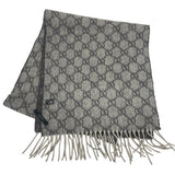 Gucci Scarf cashmere gray GG pattern Women(Unisex)