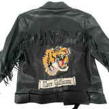 Gucci Riders jacket 442668 Lambskin, Leather black TIGER EMBROIDERED BIKER JACKET mens 54
