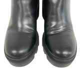 Gucci boots 550036 leather black Side gore boots GG Marmont Velcro Strap Jewel Women 37
