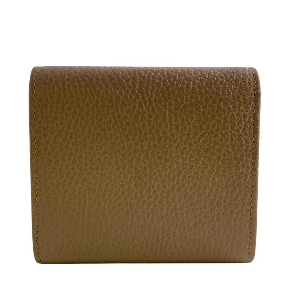 Gucci Bifold Wallet leather beige GG Marmont Women