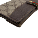 Gucci Long Wallet Purse 64 PVC, Leather Brown Sherry