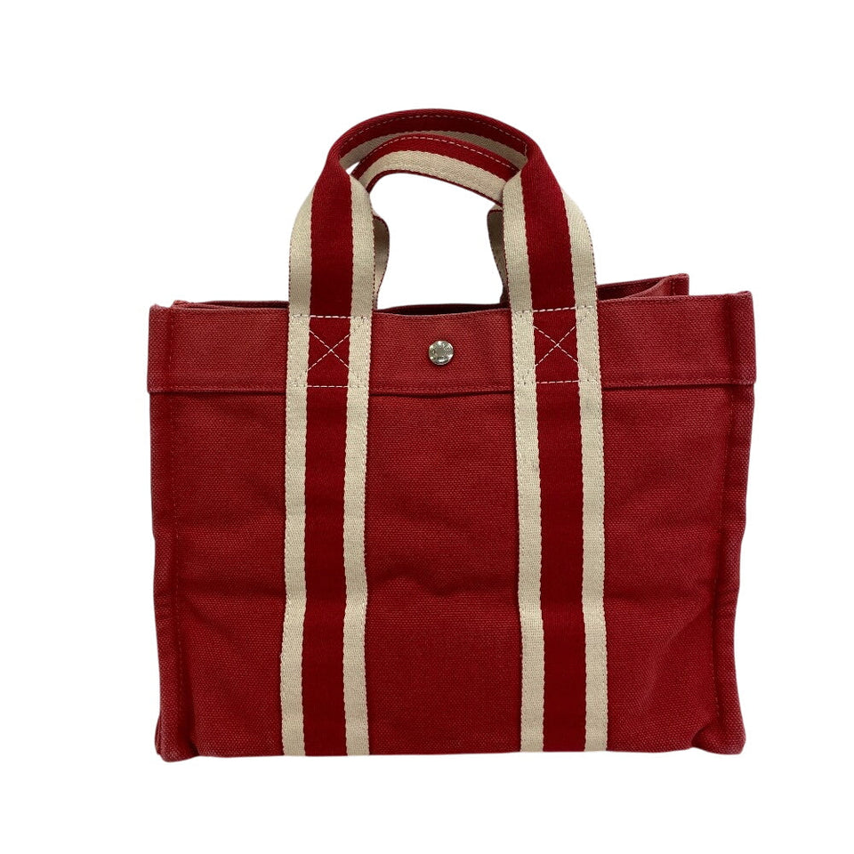Hermes Handbag canvas Red Tote Bora Bora Coquiage PM