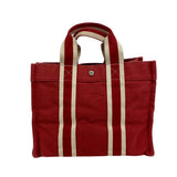 Hermes Handbag canvas Red Tote Bora Bora Coquiage PM