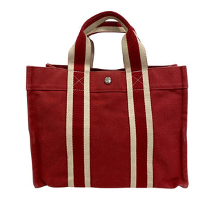 Hermes Handbag canvas Red Tote Bora Bora Coquiage PM