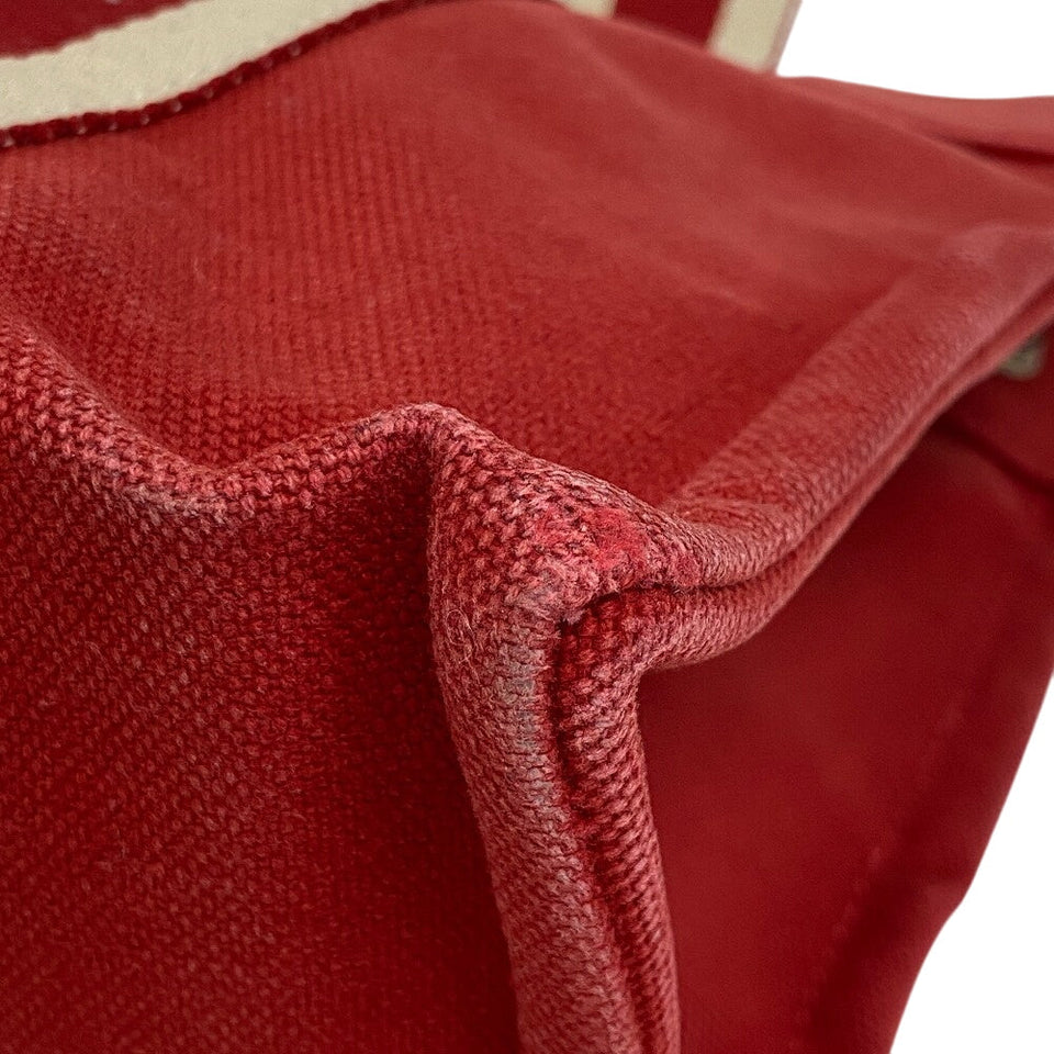Hermes Handbag canvas Red Tote Bora Bora Coquiage PM