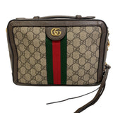 Gucci Shoulder Bag 550622 PVC coated canvas Brown GG Ofidia Women
