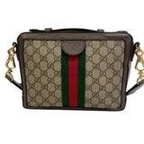 Gucci Shoulder Bag 550622 PVC coated canvas Brown GG Ofidia Women