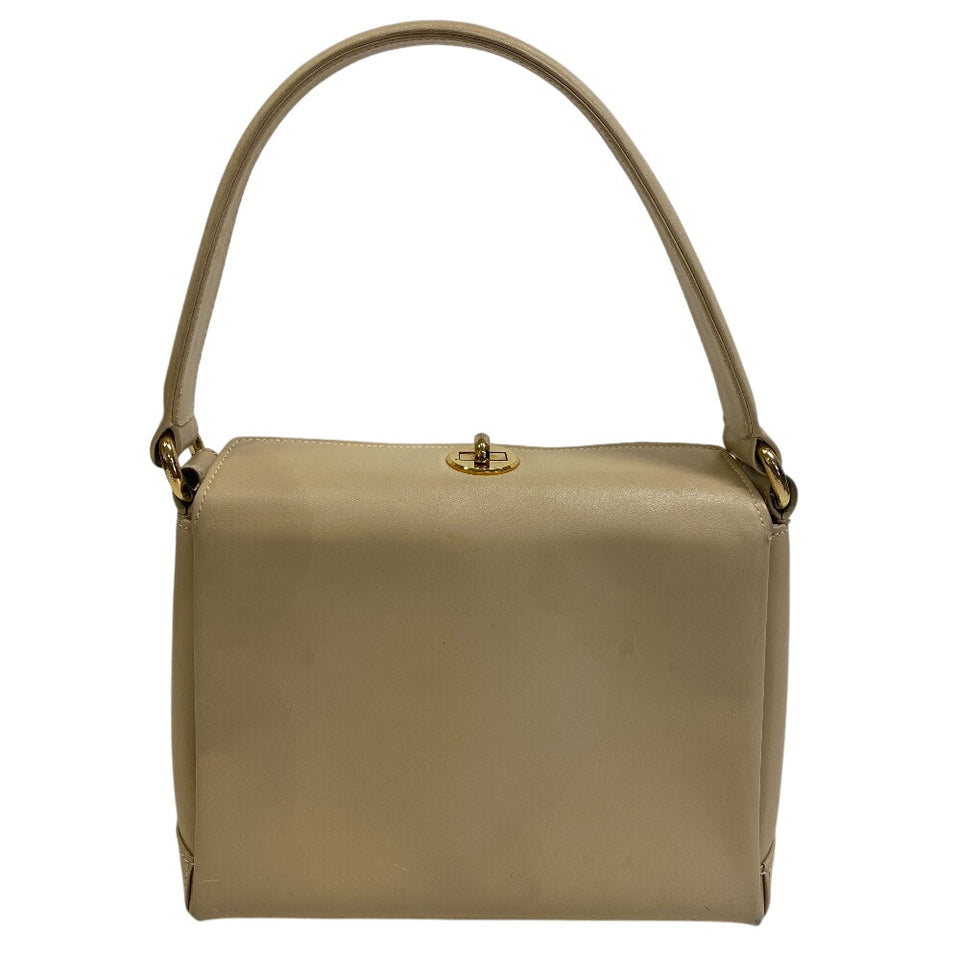 Gucci Handbag leather Ivory Shoulder Bag turn lock Old Gucci Women