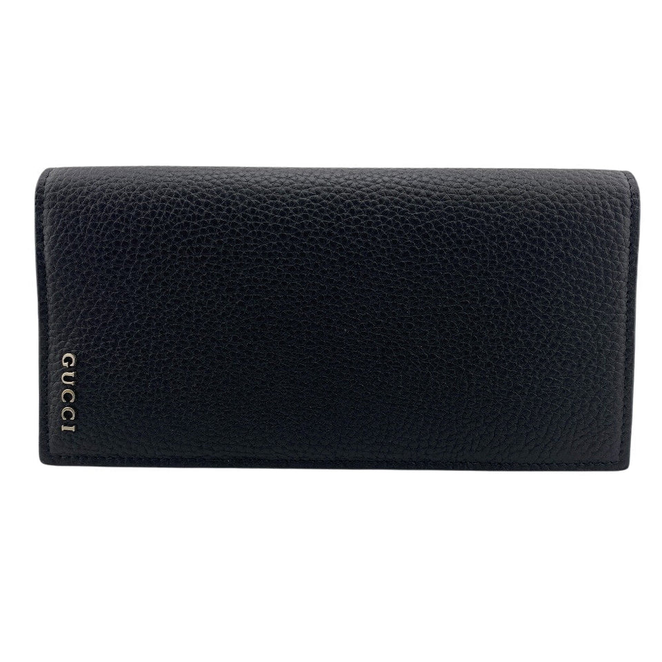 Gucci Long Wallet Purse 795296 leather black mens
