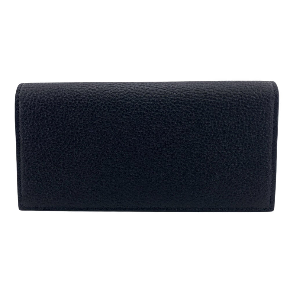 Gucci Long Wallet Purse 795296 leather black mens