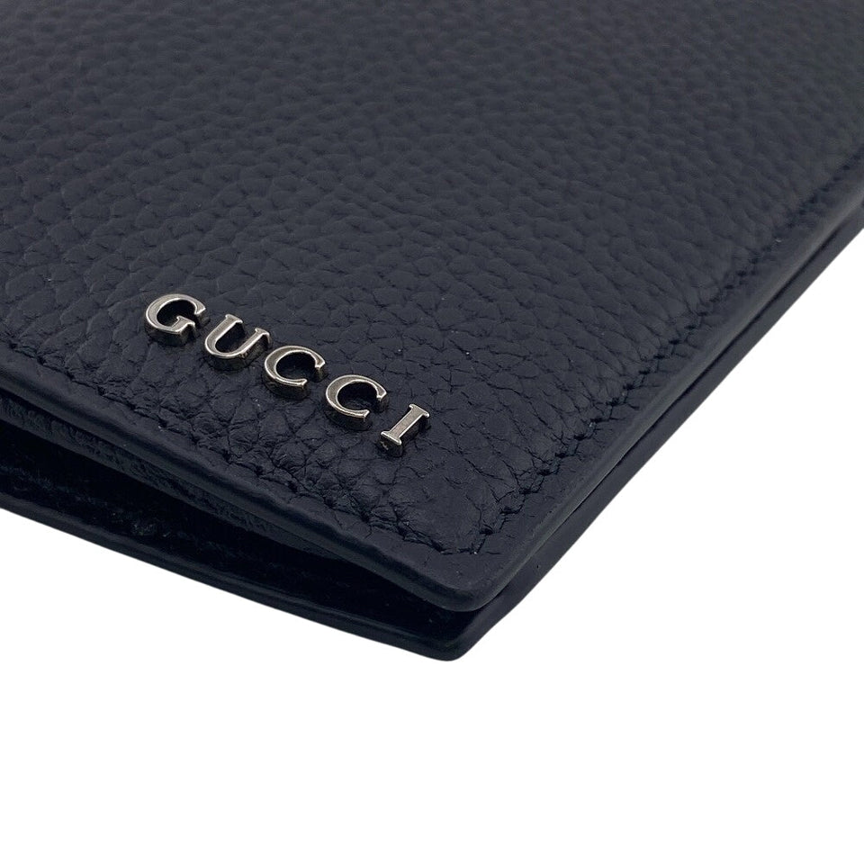 Gucci Long Wallet Purse 795296 leather black mens