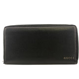 Gucci Long Wallet Purse 771154 leather black Gucci logo zip around wallet mens