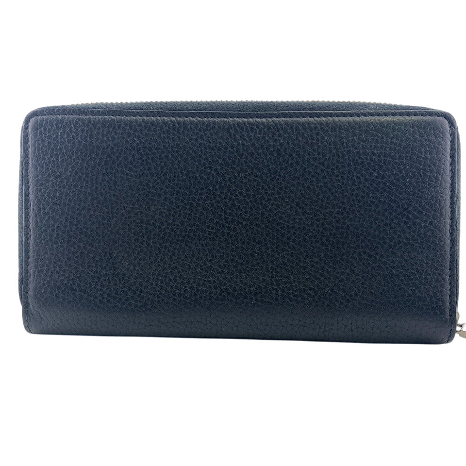 Gucci Long Wallet Purse 771154 leather black Gucci logo zip around wallet mens