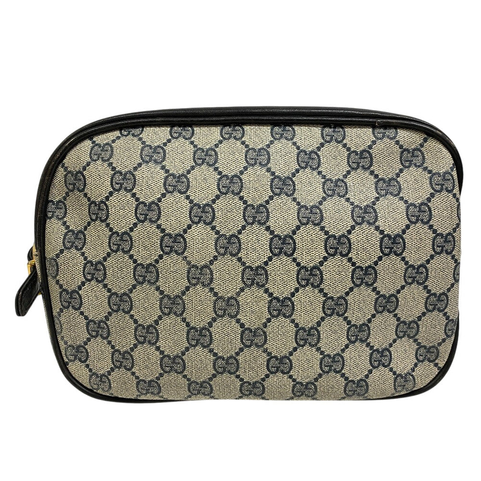 Gucci Shoulder Bag PVC, Leather Navy Old Gucci shoulder bag with logo GG Women(Unisex)