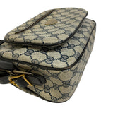 Gucci Shoulder Bag PVC, Leather Navy Old Gucci shoulder bag with logo GG Women(Unisex)