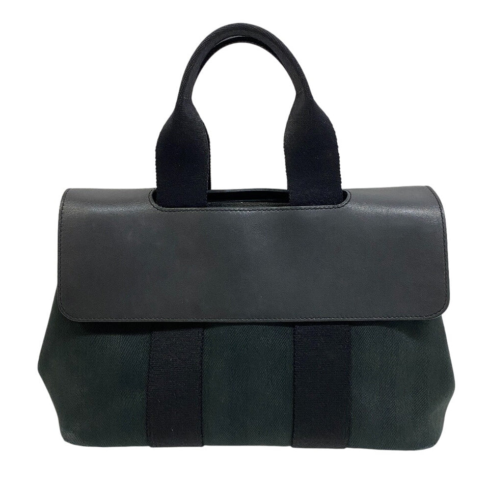 Hermes Handbag Toile Chevron , Leather black Tote Bag Pouch Valparaiso PM Women(Unisex)