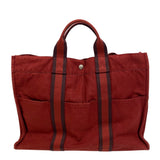 Hermes Tote Bag Cotton canvas Red Handbag Shoulder Bag Hermes Fool ToeMM Women(Unisex)
