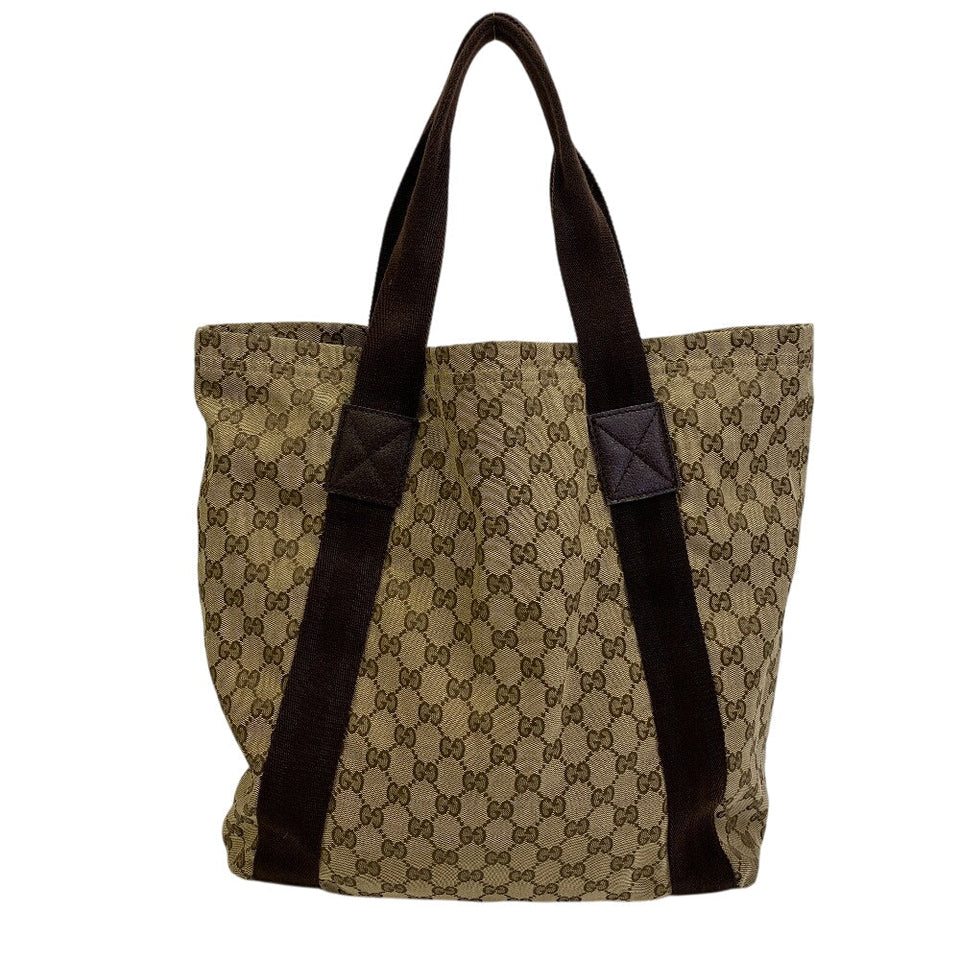 Gucci Tote Bag 189669 GG canvas, leather beige Shoulder Bag handbag GG canvas Women(Unisex)