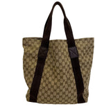 Gucci Tote Bag 189669 GG canvas, leather beige Shoulder Bag handbag GG canvas Women(Unisex)
