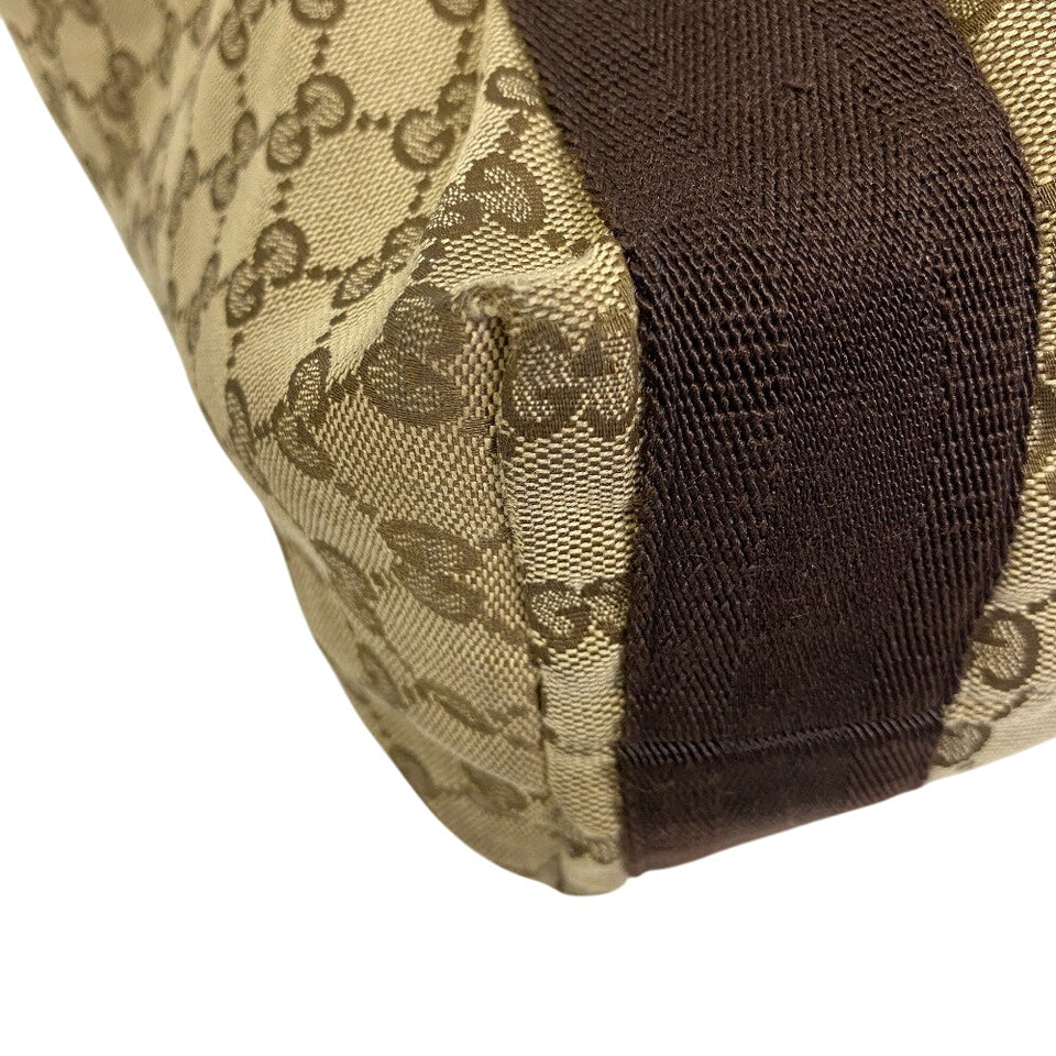 Gucci Tote Bag 189669 GG canvas, leather beige Shoulder Bag handbag GG canvas Women(Unisex)