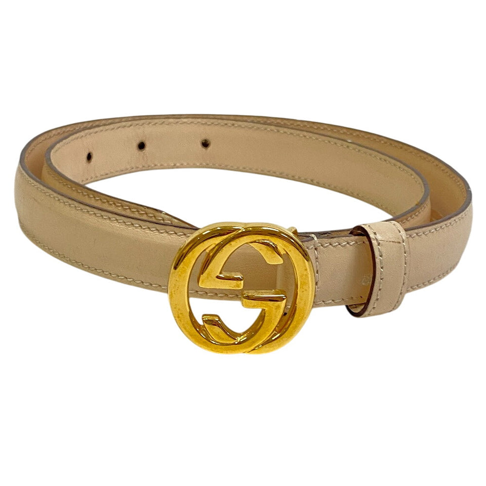 Gucci belt 036ã»1046ã»0980 PVC, Leather beige 65/26