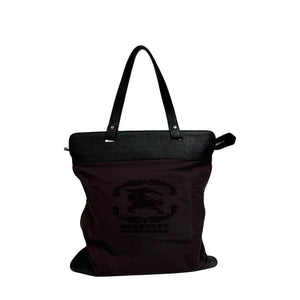 Burberry Tote Bag Nylon purple Shoulder Hose Pattern Nova Check Women