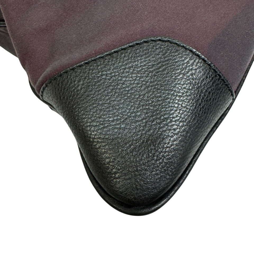 Burberry Tote Bag Nylon purple Shoulder Hose Pattern Nova Check Women