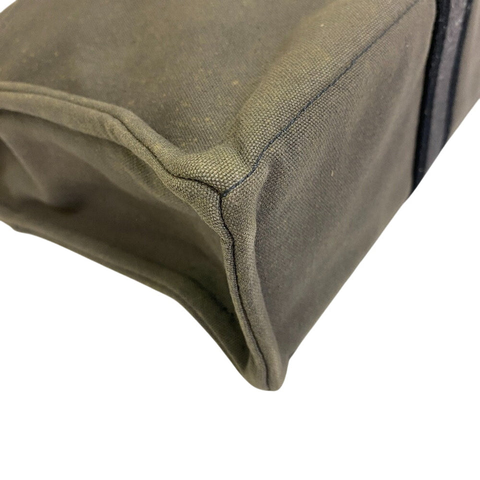 Hermes Tote Bag cotton Khaki green Tote BagA4 Fool Toe Tote MM Women(Unisex)
