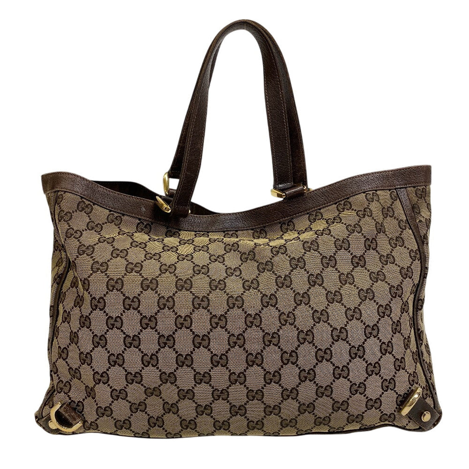 Gucci Tote Bag 141472 GG canvas, leather beige Shoulder Bag handbag GG canvas Abbey Women