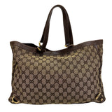 Gucci Tote Bag 141472 GG canvas, leather beige Shoulder Bag handbag GG canvas Abbey Women