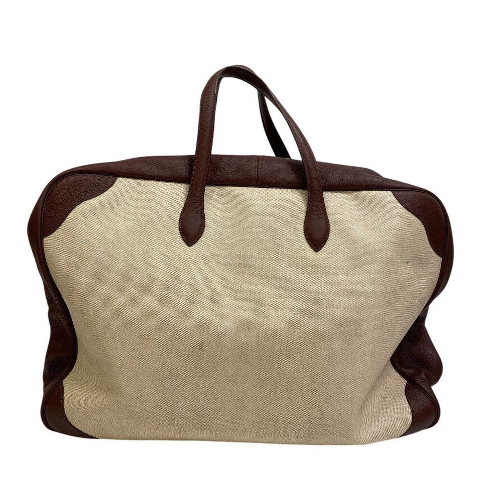 Hermes Boston Duffel bag canvas Brown Travel bag Duffle bag Victoria 60 Women(Unisex)