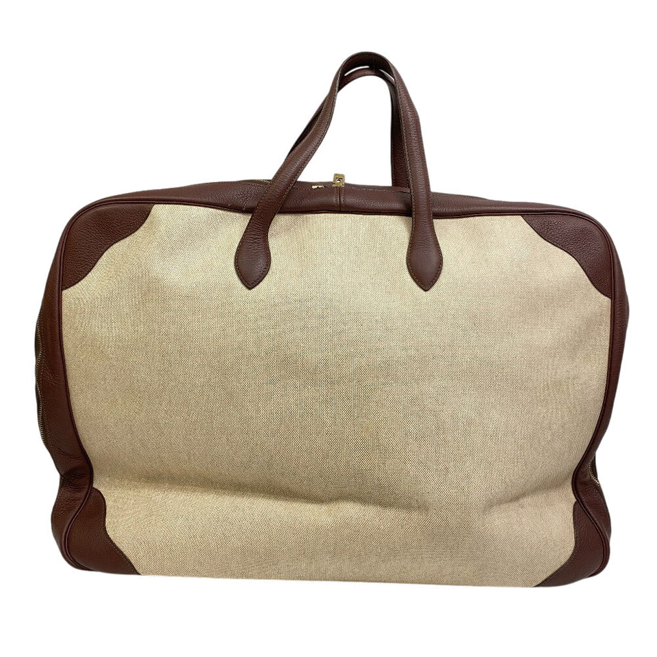 Hermes Boston Duffel bag canvas Brown Travel bag Duffle bag Victoria 60 Women(Unisex)