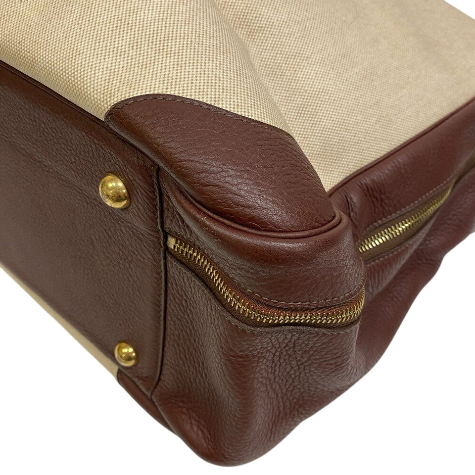 Hermes Boston Duffel bag canvas Brown Travel bag Duffle bag Victoria 60 Women(Unisex)