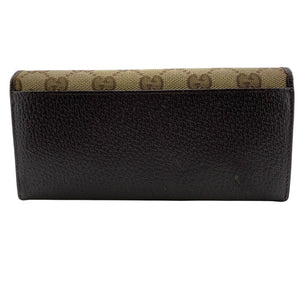 Gucci Long Wallet Purse 118377 GG canvas, leather Brown