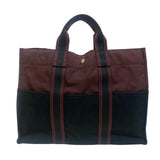 Hermes Tote Bag Cotton canvas wine-red Tote Bag By color Fool ToeMM Women(Unisex)