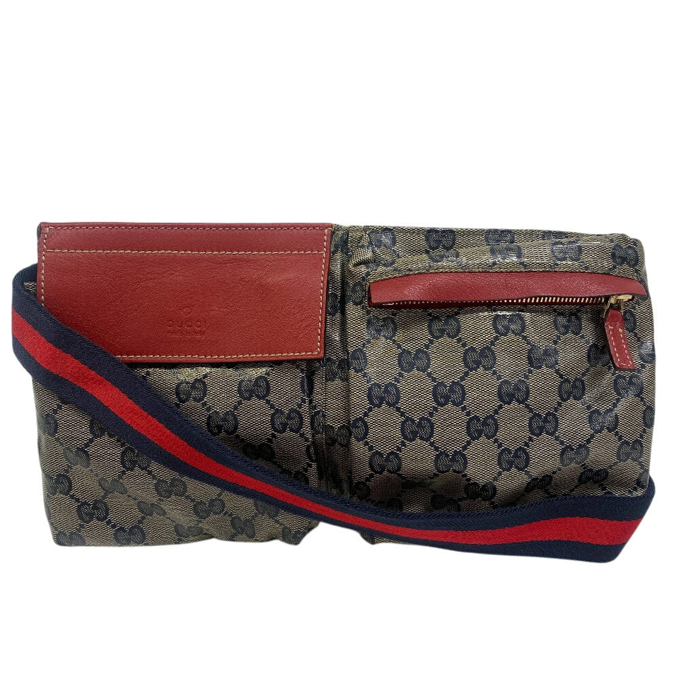 Gucci Waist bag 28566 GG Supreme Canvas Red Waist bag GG Supreme Shelley mens