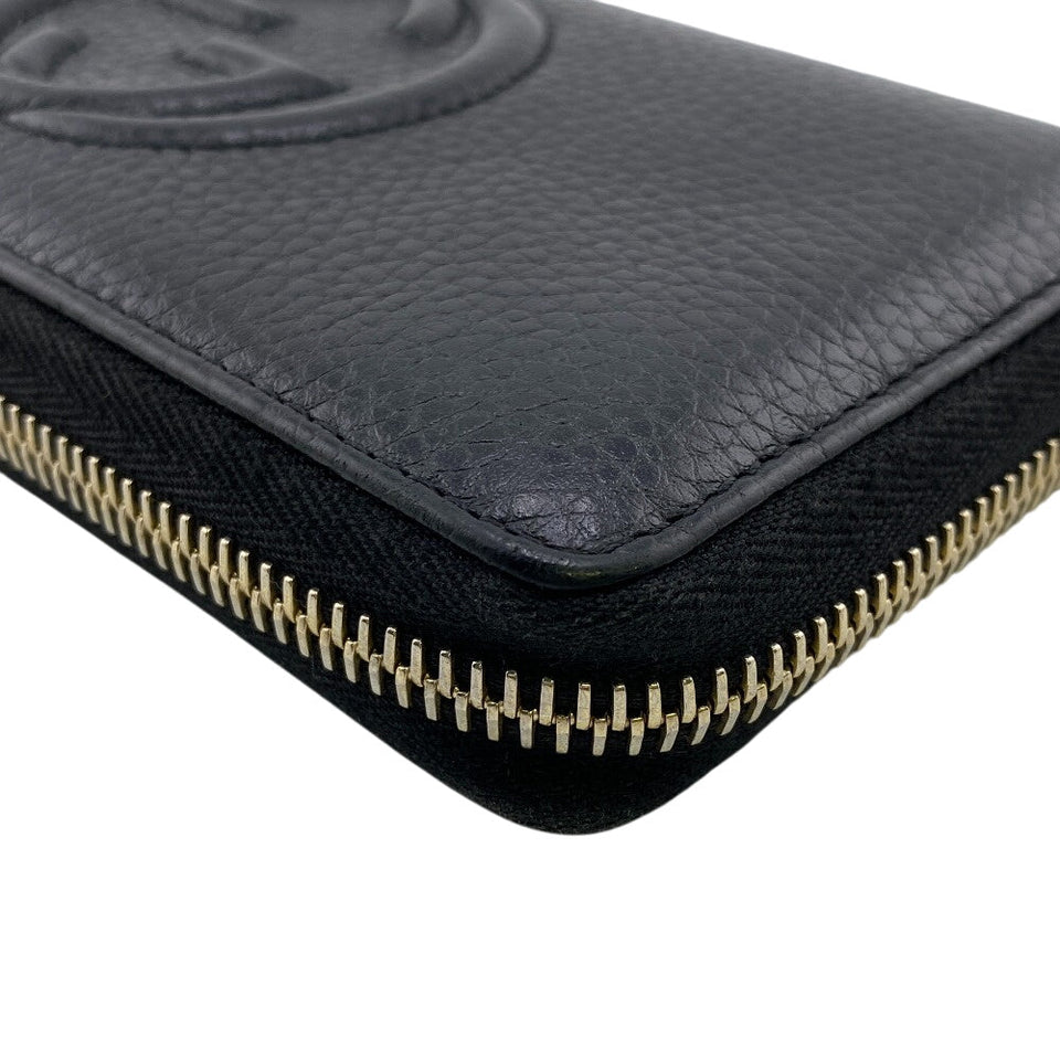 Gucci Long Wallet Purse 598187 leather black Soho