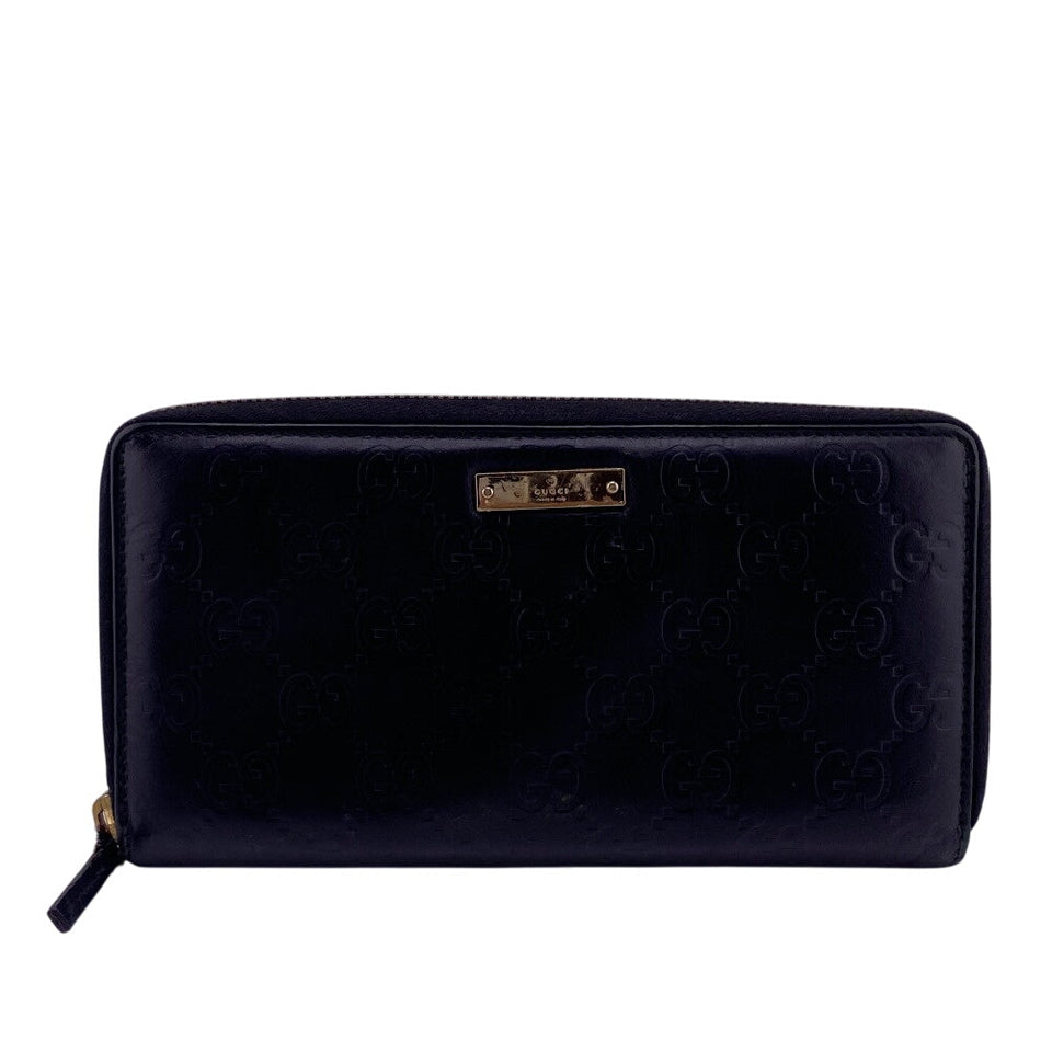 Gucci Long Wallet Purse 112724ï¿½E496334 leather black Zip Around Guccisima Women