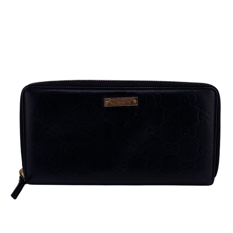Gucci Long Wallet Purse 112724ï¿½E496334 leather black Zip Around Guccisima Women
