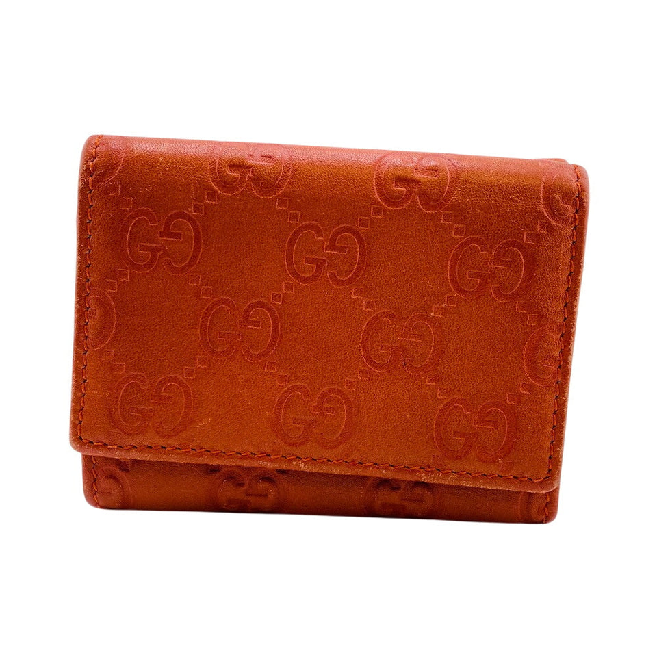 Gucci Tri-fold wallet 261502 leather Orange W Hook Wallet  Guccisima Women