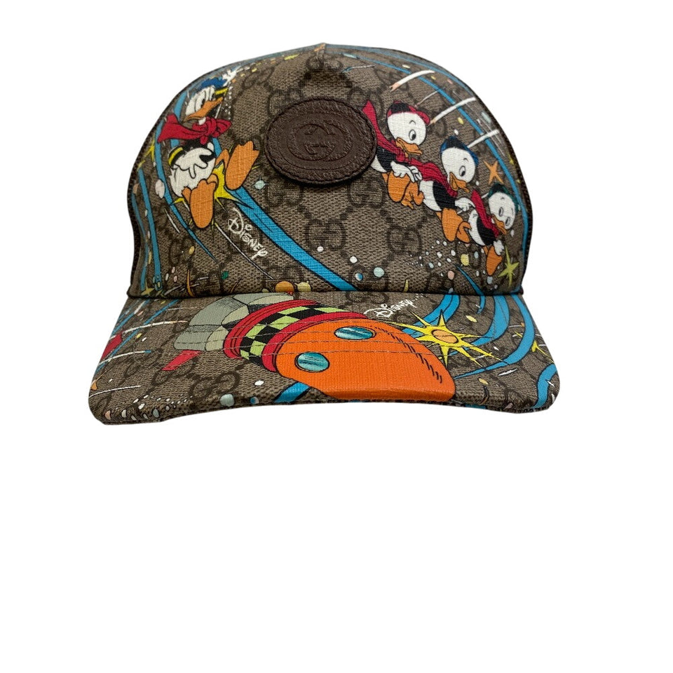 Gucci cap 648843 GG Supreme canvas, leather Brown GG pattern Baseball cap M58ï½ï½