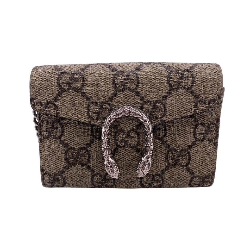 Gucci Bifold Wallet GG Supreme Canvas beige Chain wallet GG Supreme Women