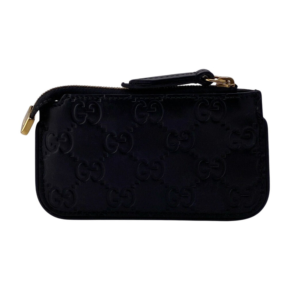 Gucci Coin case 447964 leather black GG Shima