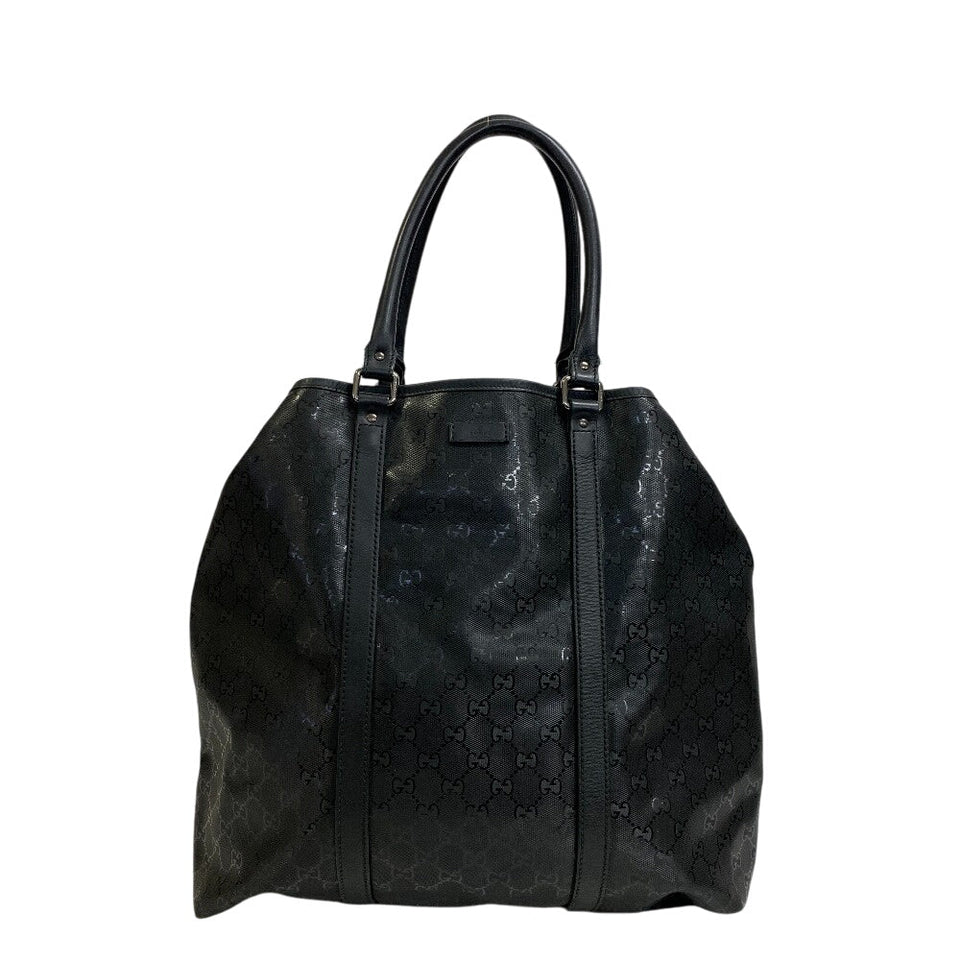 Gucci Tote Bag 223668 PVC coated canvas black GG implementation