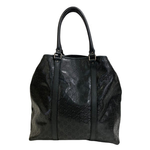 Gucci Tote Bag 223668 PVC coated canvas black GG implementation