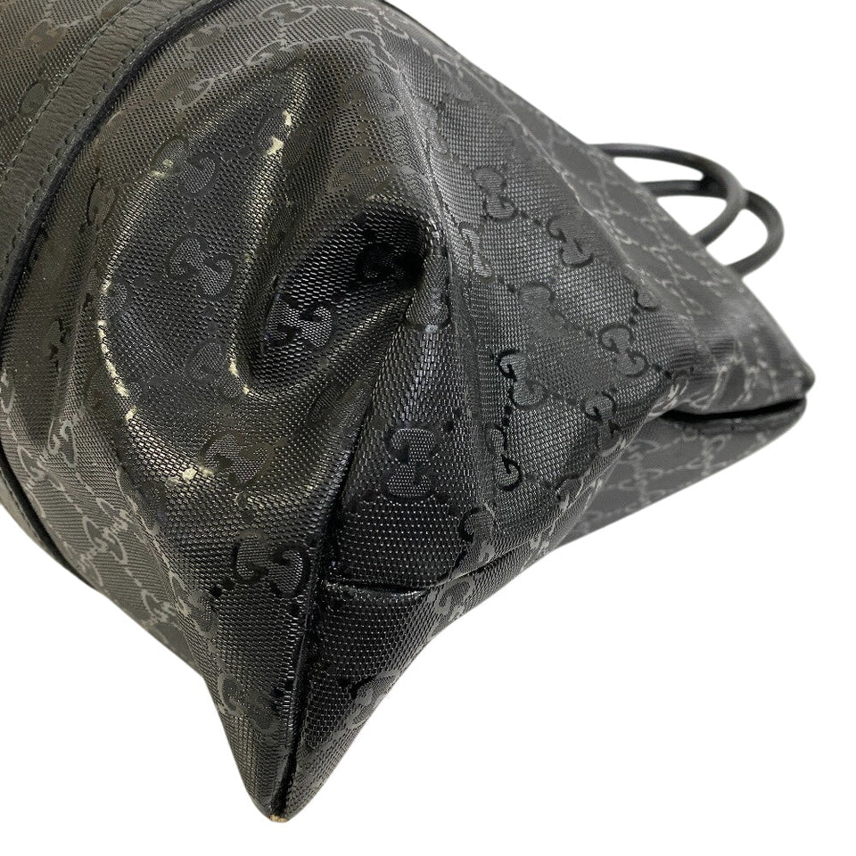Gucci Tote Bag 223668 PVC coated canvas black GG implementation