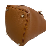 Hermes Handbag ?O Taurillon Clemence Brown Picotan Lock PM
