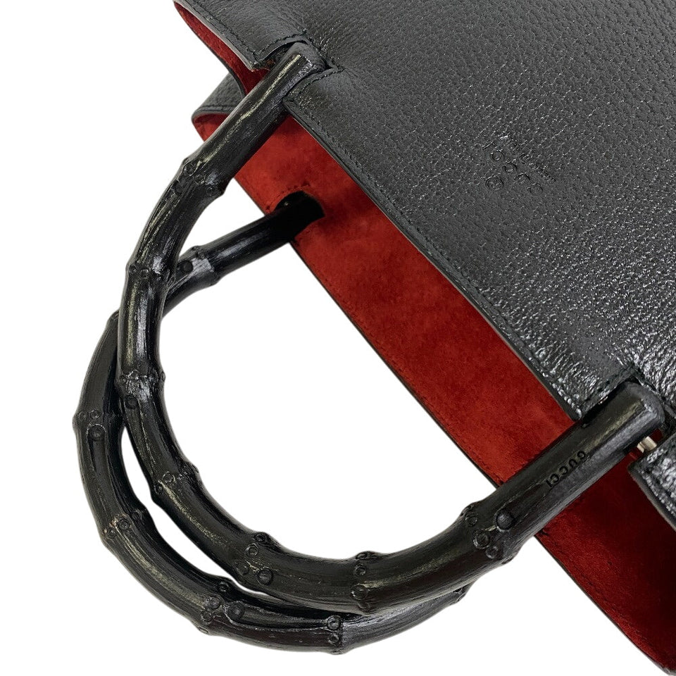 Gucci Handbag leather black Bamboo